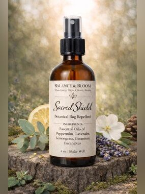 Sacred Shield Bug Repellent 4oz Plastic Spray Bottle